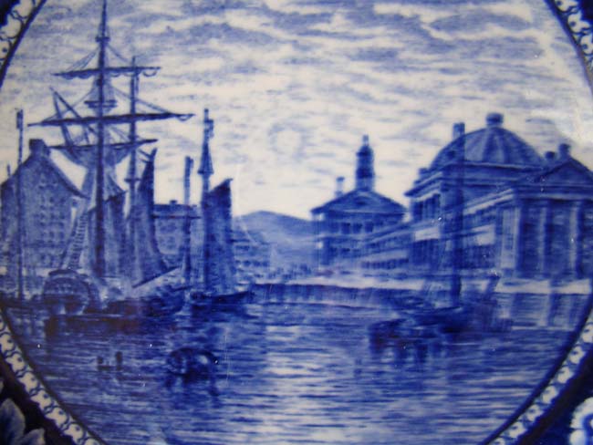 A Faneuil Hall, Boston souvenir plate made circa 1920